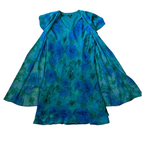 R&K Watercolor Floral Dress Sz 16 - Picture 6 of 10